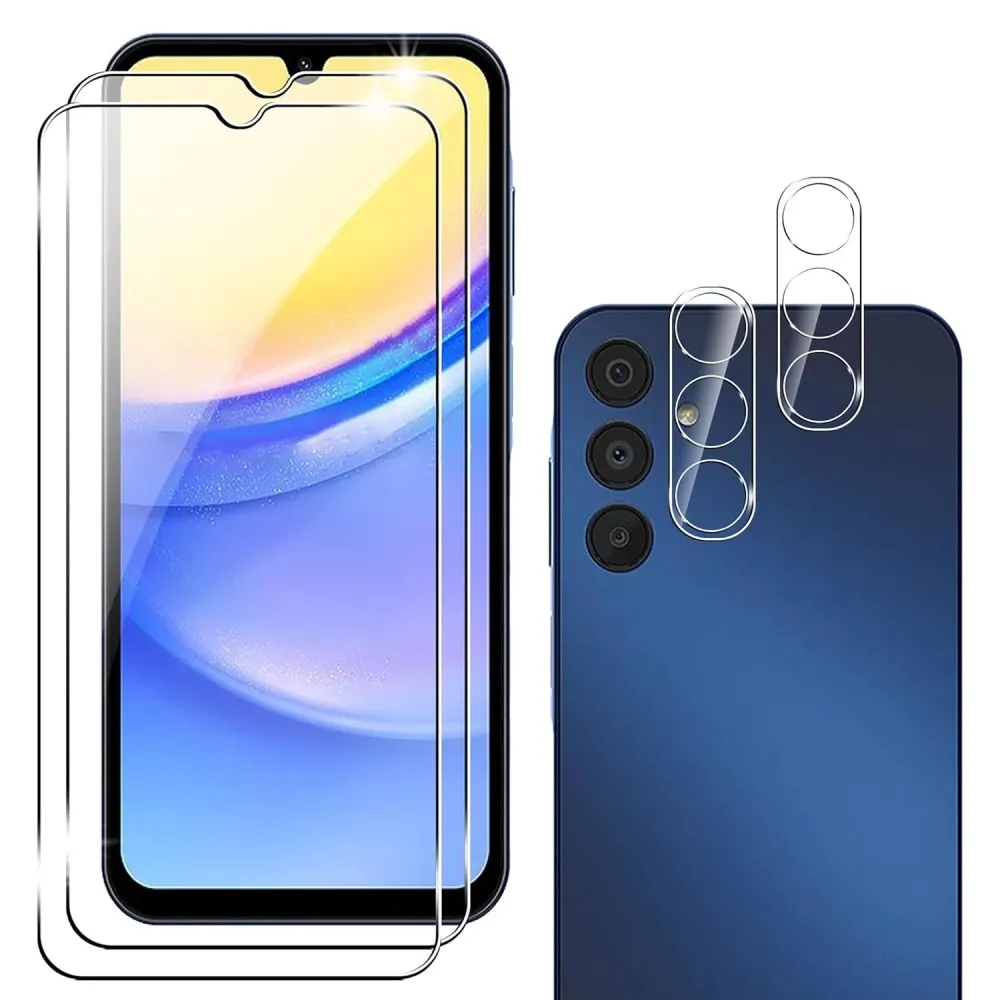 2 stk for Samsung Galaxy A55 5G skjermbeskytter i herdet glass med kameralinsebeskytter