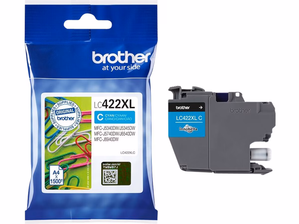 Brother blekk LC422XLC Cyan
