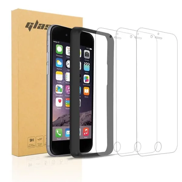 3x Skjermbeskytter Skärmskyddtil til iPhone 7 / 7S / 8 / SE 2020 Herdet Skjermglass med monteringshjelp