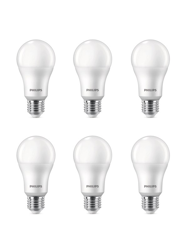 Philips LED-lyspære 13W/827 (100W) frosted 6-pack E27