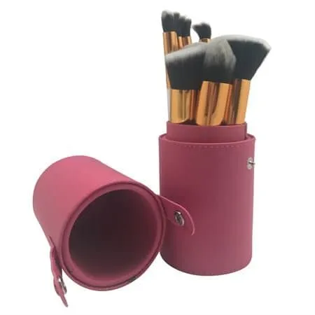 Technique Pro Sminkekostsett med Holder - 10 Deler (Rød)