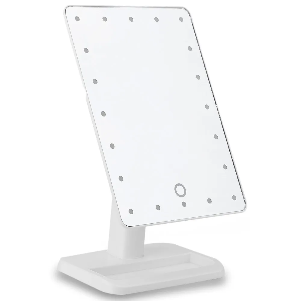 Sminkespeil med LED-lamper - Hvit