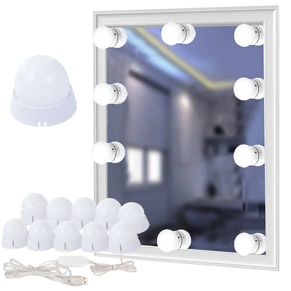 Sminkebordslampe med 10 LED-lys