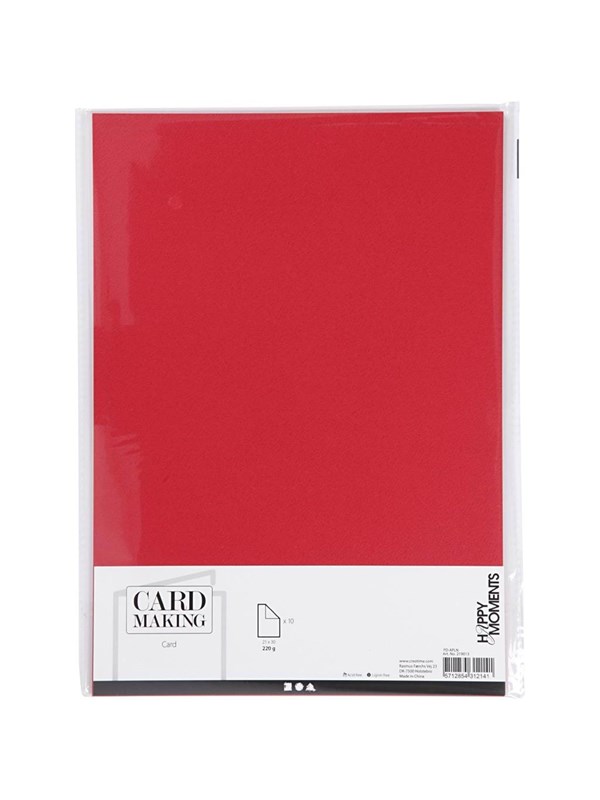 Creativ Company - Cardboard Red A4 220g 10 pcs.