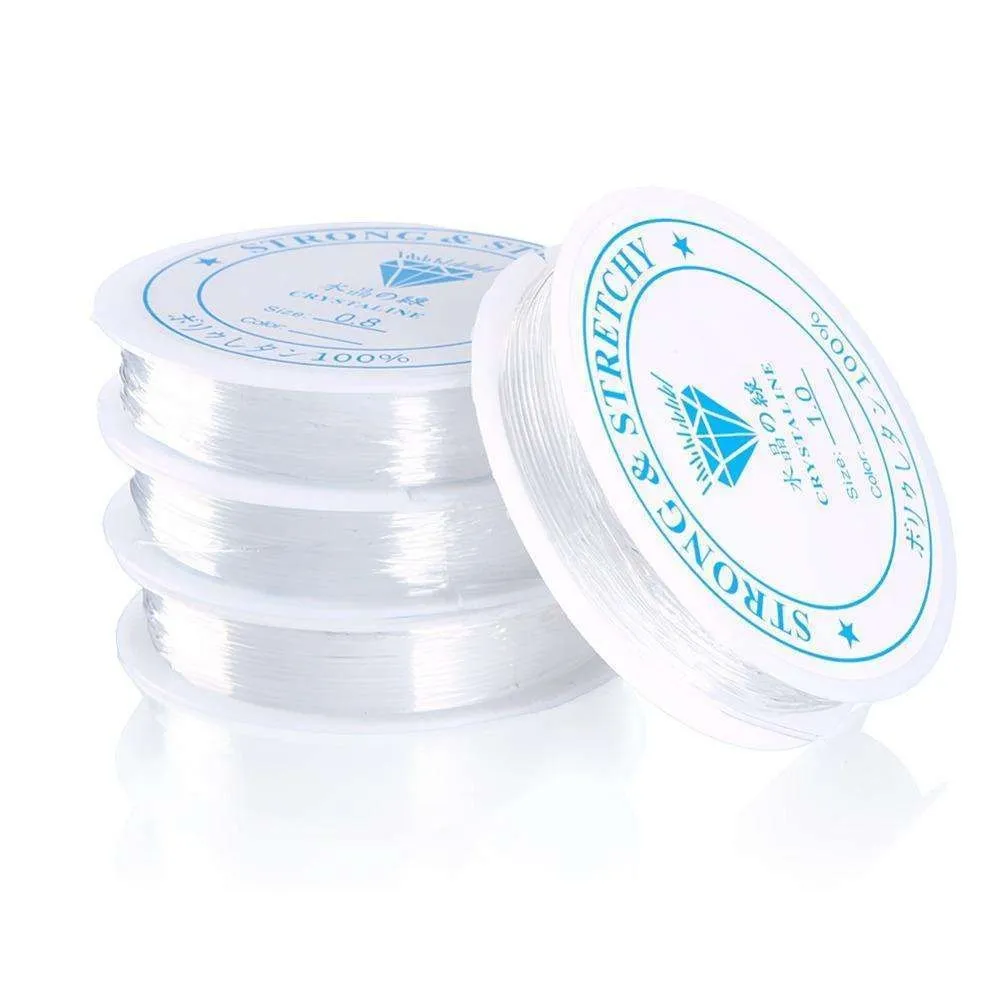 Smykkefremstilling: 5-Pack transparent elastisk tråd