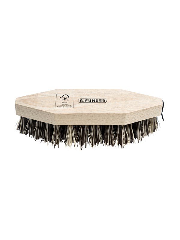 G.Funder Scrubbing brush with mixed straw in FSC® certified wood