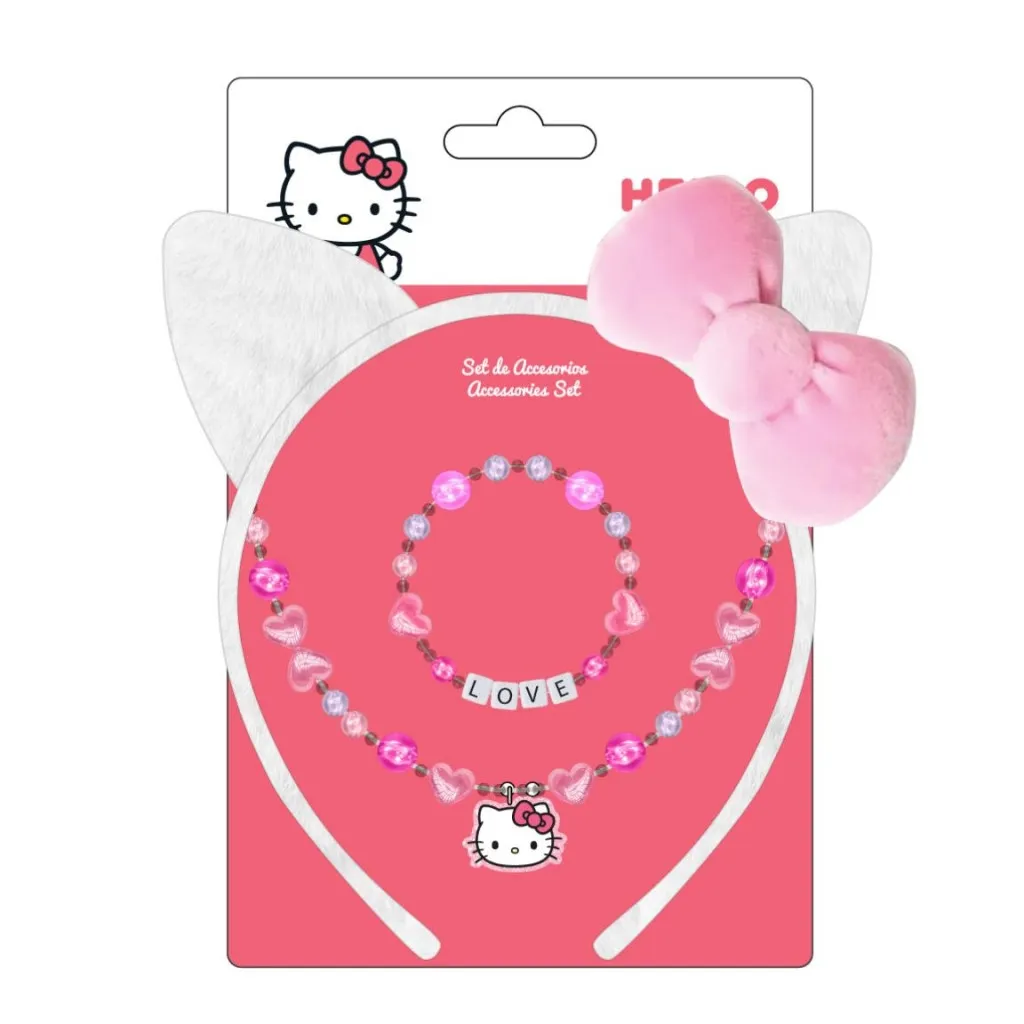 Hello Kitty Smykker og Hårbånd – Tilbehør i 3 deler