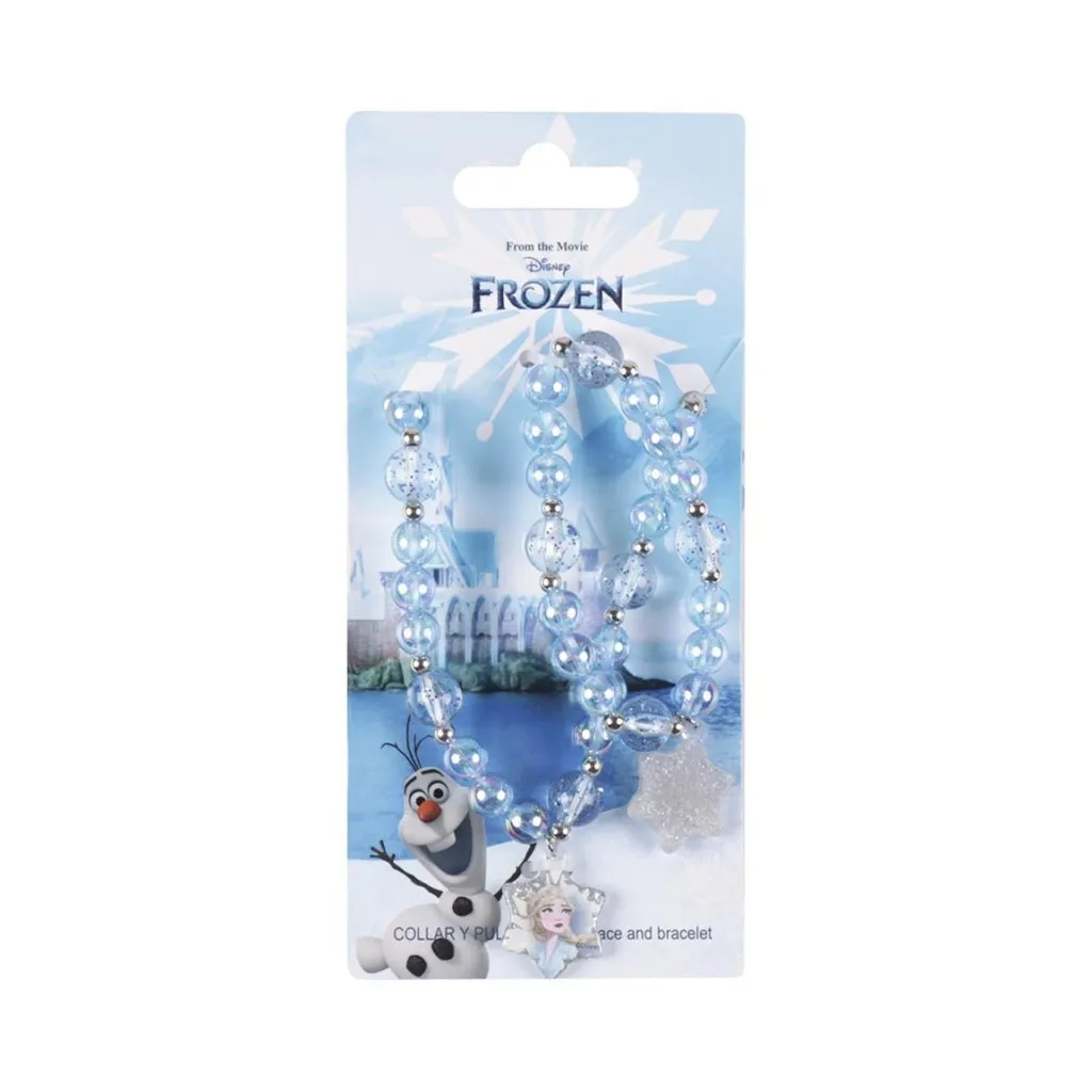 Disney Frozen - Snøfnugg med perler halskjede og armbånd sett