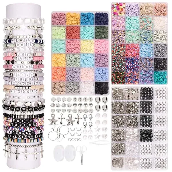 DIY Smykkesett for Armbånd & Øredobber – Ekstra Stort Perlesett med 48 Farger & Tilbehør