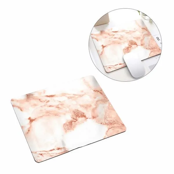 Myk musematte med utskrifts rosa marmor 21x26cm