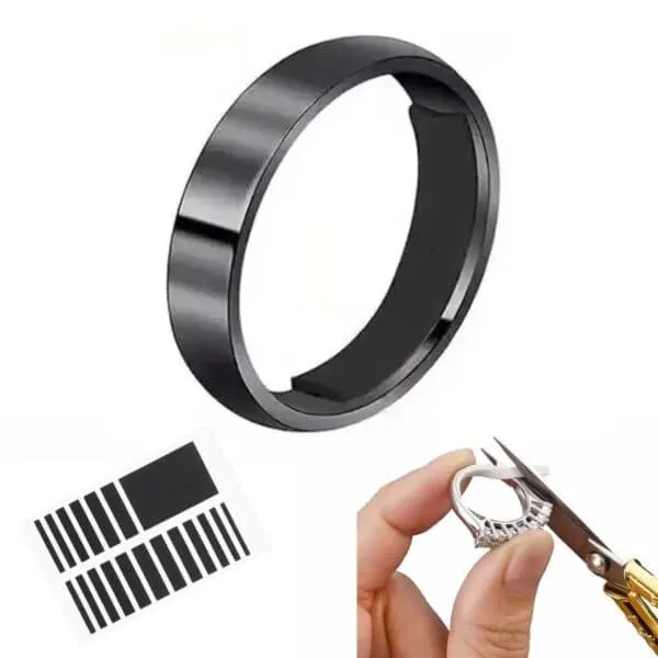 17-Pack Ring Adjuster - Reduser størrelsen på ringer svart