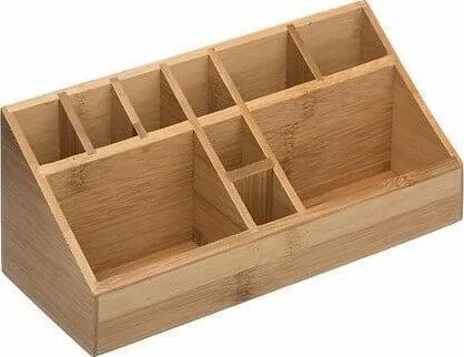 5five bambusorganizer for tilbehør og kosmetikk, multifunksjonell