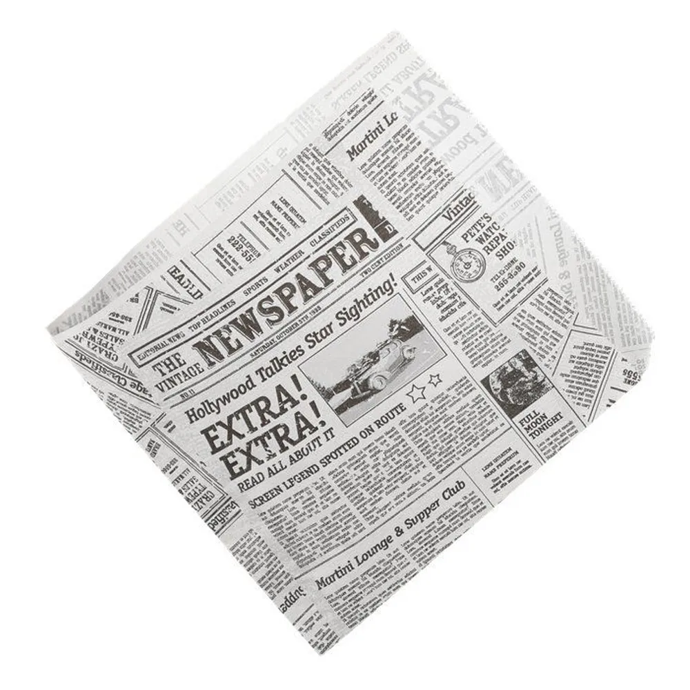 Grilllommer i papir 30-pak / burgerpockets 16 x 17 cm / engangslommer til mad