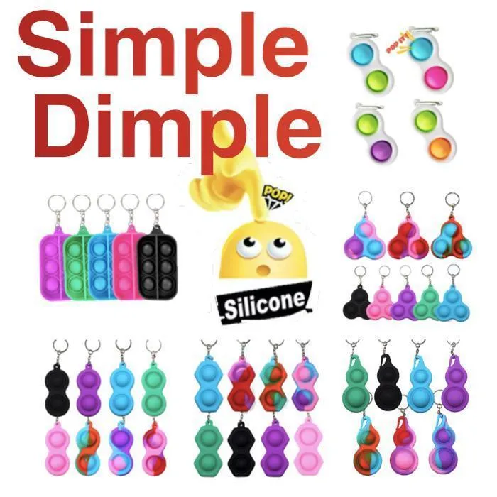 2 stk Multipack - Enkel fordypning, MINI Pop it Fidget Finger Leketøy - CE