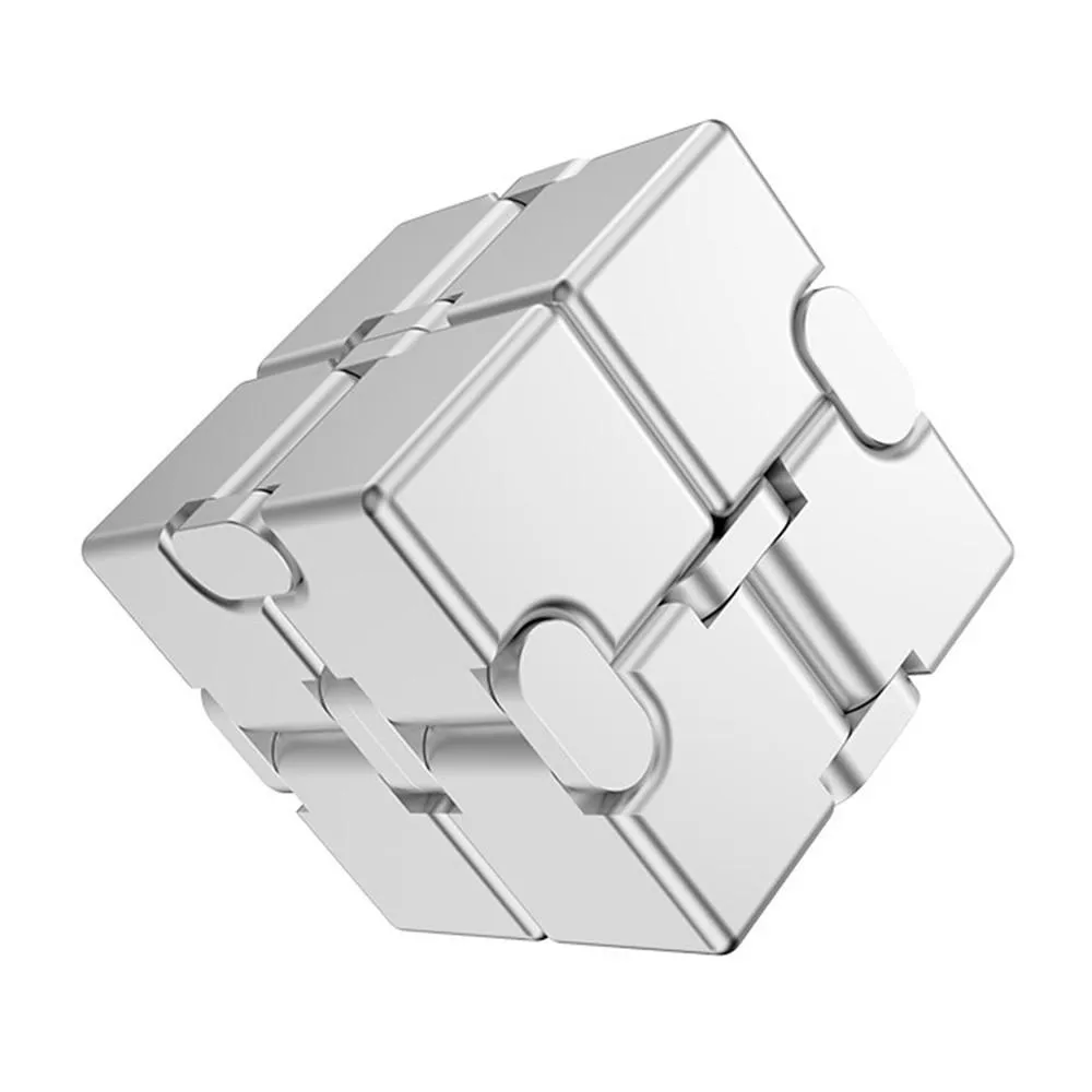 Fidget Spinner Relaxation Infinite Cube Metal Flip Cube Sølv