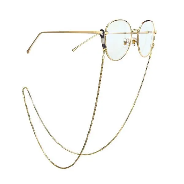 Senils String Gold Chain Egelassed Eyreglassed Nectine's