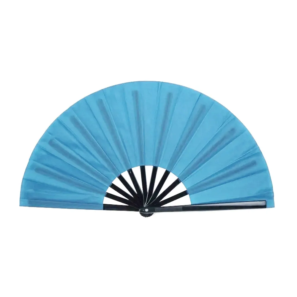 Turkis vifte - ensfarget - ekstra stor 33 cm - kino - plastbase