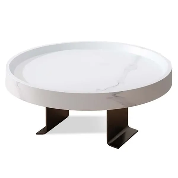 Armstøtteplate Sofa | Bord for Sofarmstøtte | Justerbar, 30cm Hvit Marmor
