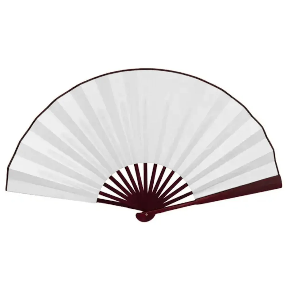 Vifte - Ensfarget - Ekstra stor 33 cm - Hvit