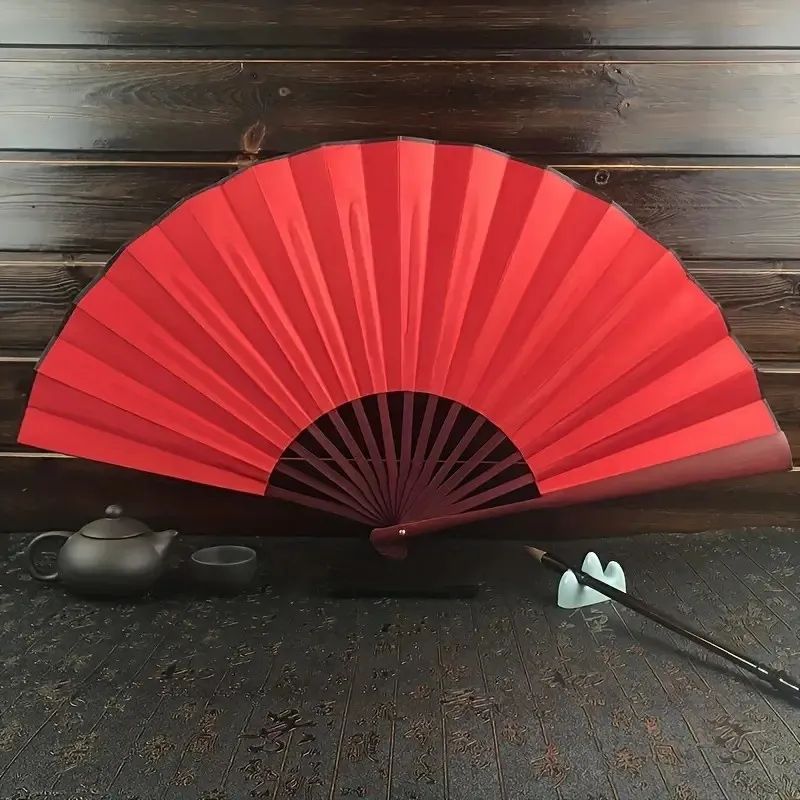 Vifte - Ensfarget - Stor 27 cm - Rød