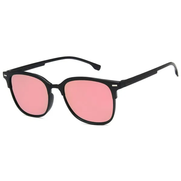 Black Clubmaster solbriller rosa speilglass + senil ledning
