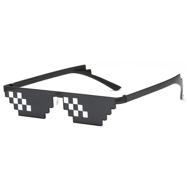 Black Thug Life Glasses Meme Sunglasses Pixel + Senils String