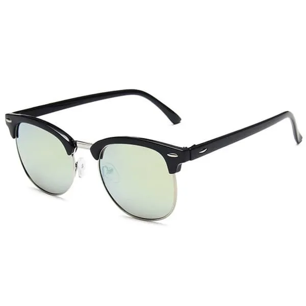 Black Clubmaster solbriller Gold Mirror Glass + Senile ledning