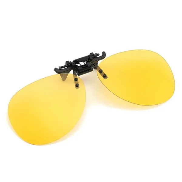 Clip-on Aviator Sunglasses Pilot Glasses Yellow Night Vision