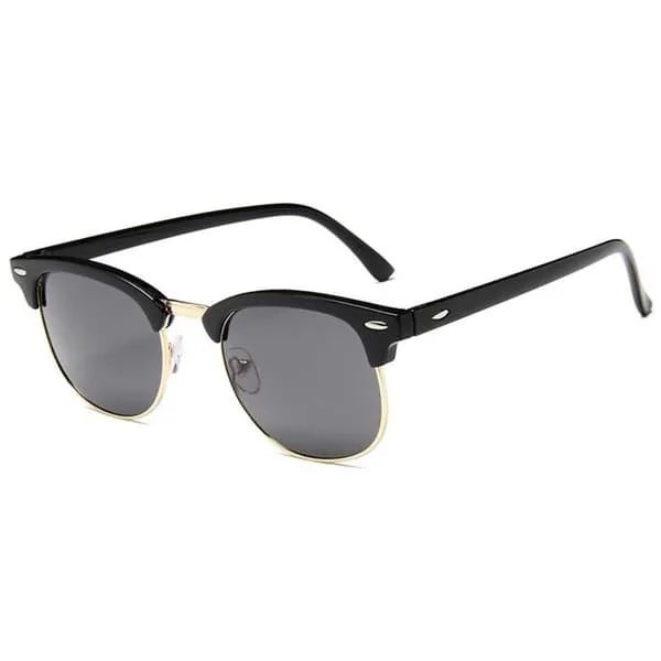 Black Clubmaster solbriller mørkt glass + senil ledning
