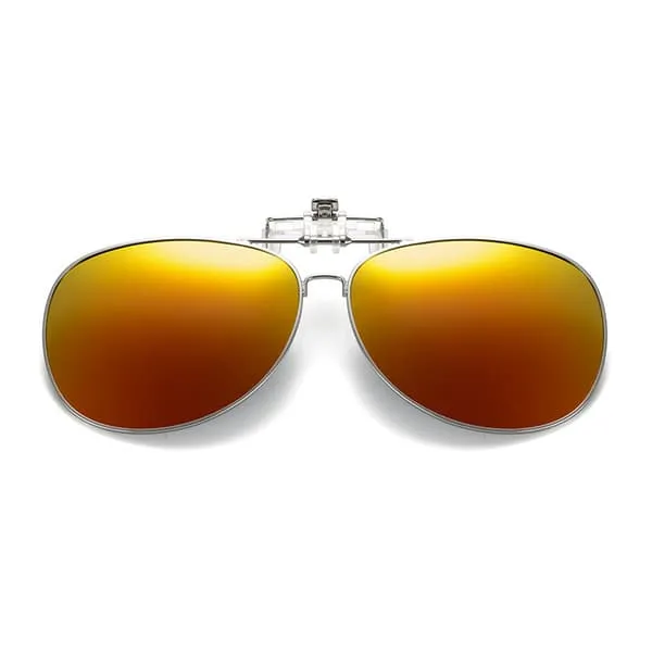 Flip Up Polarized Pilot Clip-On solbriller Metal Red