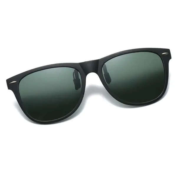 Polarisert Wayfarer Clip On Solbriller Flip Up Green