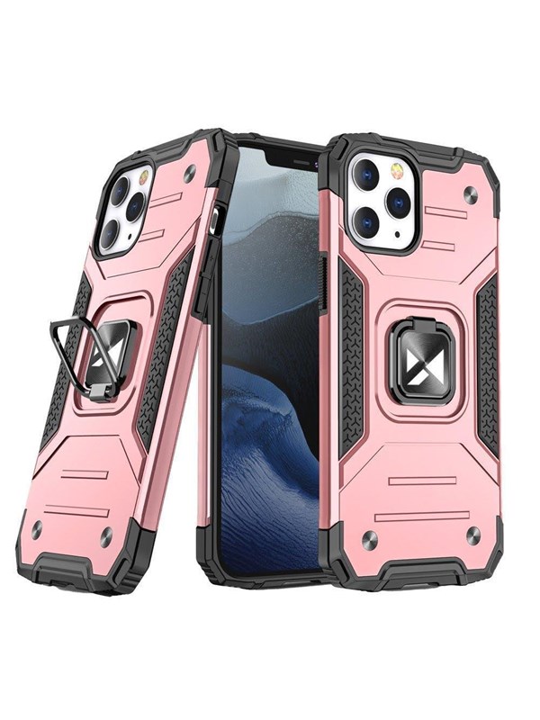Wozinsky Ring Armor Armored Hybrid Case Cover + Magnetic Holder for iPhone 13 Pro Max Pink