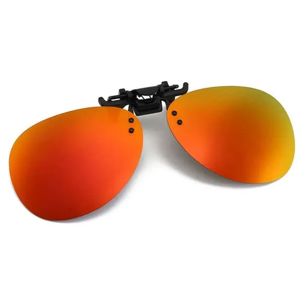 Clip-on Aviator Sunglasses Pilot Glasses Red Mirror Glass