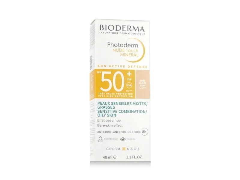 Bioderma Photoderm Nude Touch Mineral SPF 50+ PA++++ (Veldig lys) 40 ml