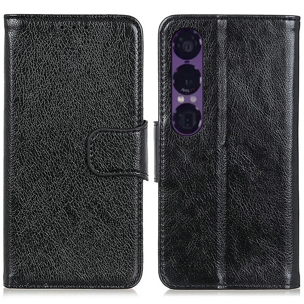 Til Sony Xperia 1 VII Lommebok-deksel Teksturert Split - Svart