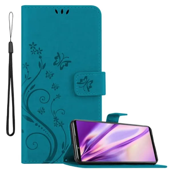 Deksel til Sony Xperia 5 III Lommebokdeksel i blomster design med magnetisk lukking, stativfunksjon og kortplasser