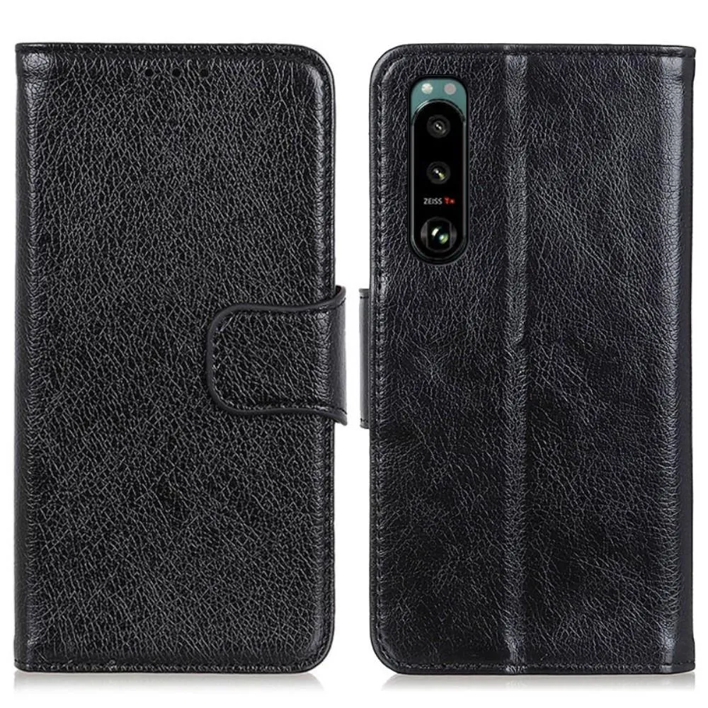 Sony Xperia 5 III Lommebok - deksel Teksturert Split - Svart