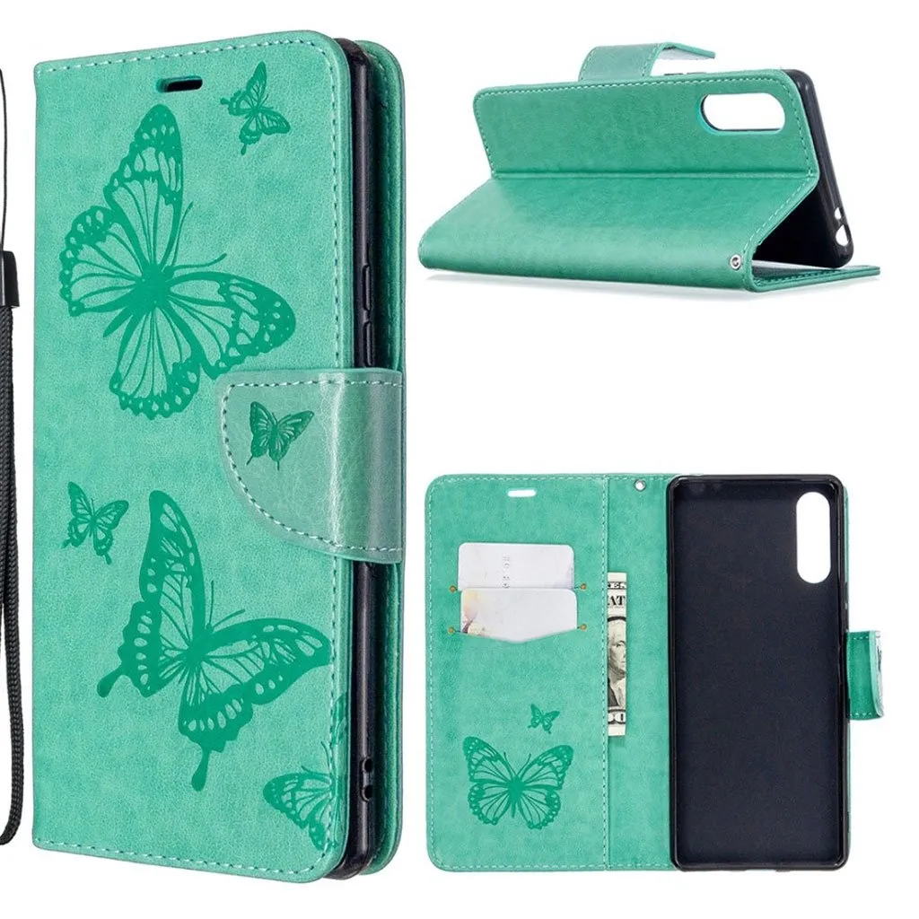 Butterfly Sony Xperia L4 skinnveske - Grønn