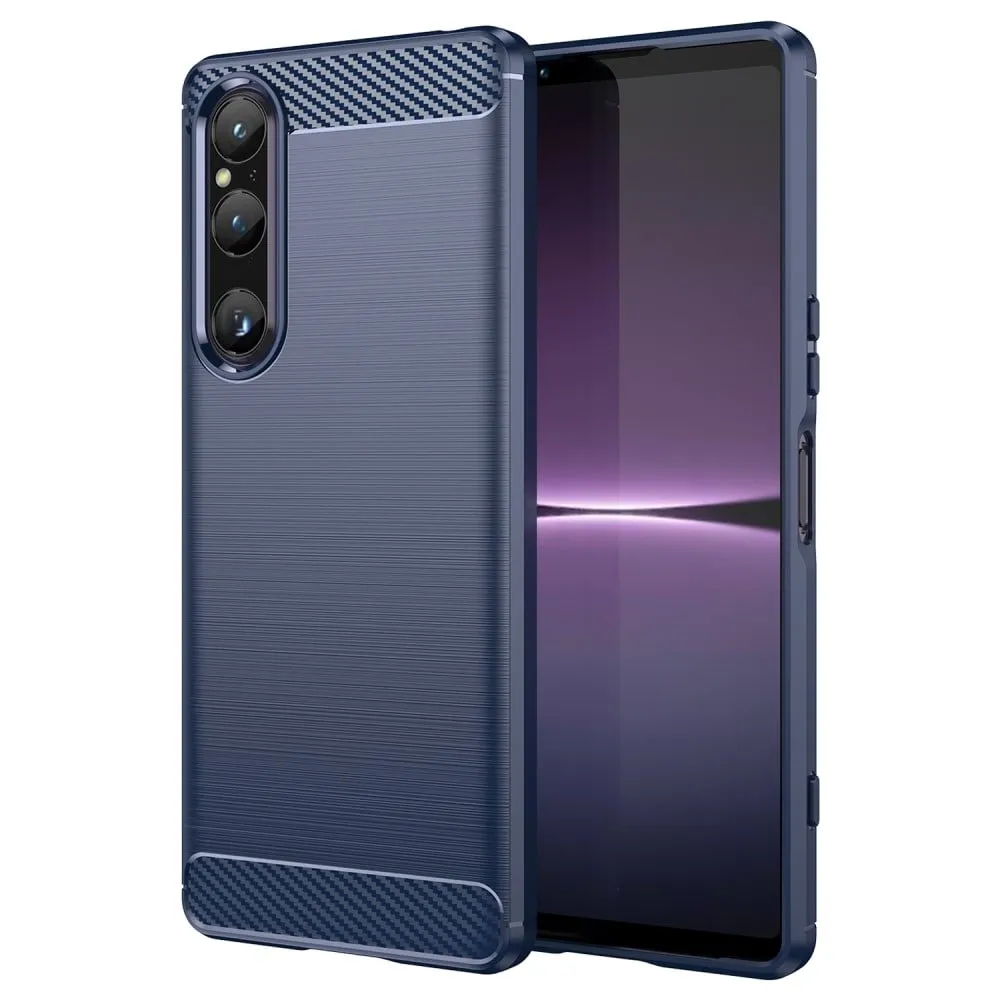 Carbon Flex Etui Sony Xperia 1 V - Blå