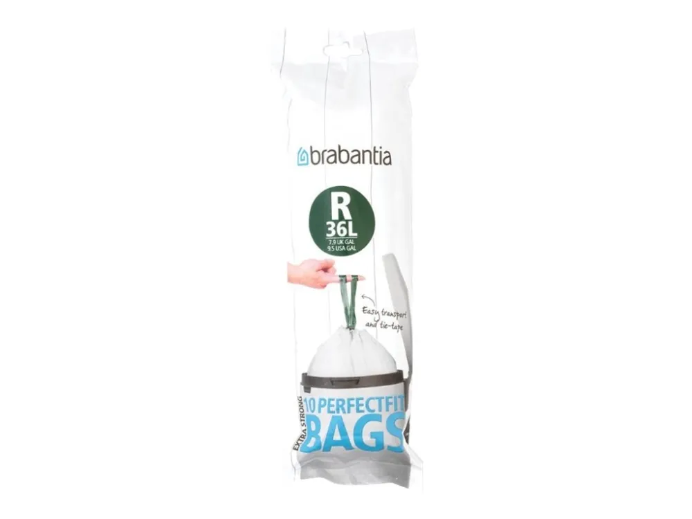 Brabantia PerfectFit - Søppeldunkfôr - trekksnor - 36 L - høytetthetspolyetylen (LDPE) - pakke av 20