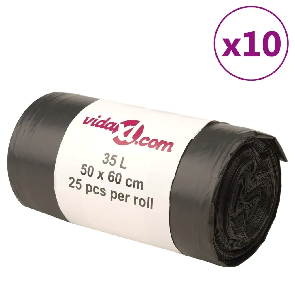 vidaXL Søppelposer 250 stk svart 35 L