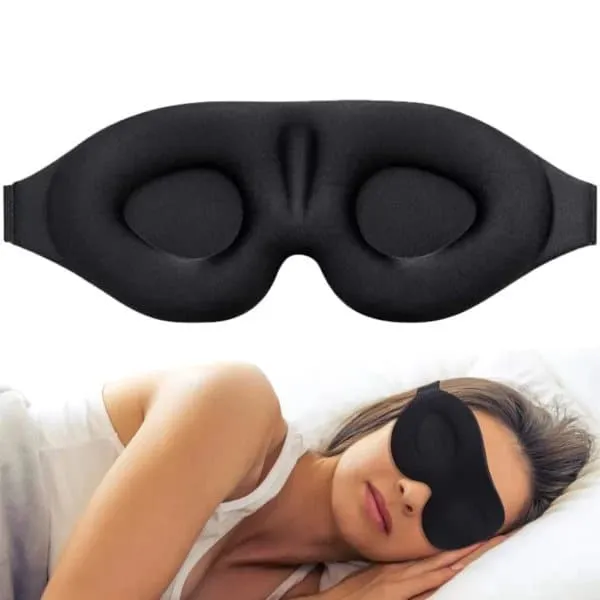 Komfortabel 3D-søvnmaske med 100 % Blackout Black