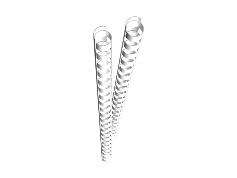GENIE plastspiralrygg 10 mm hvit - for 65 ark - (25 stk.)