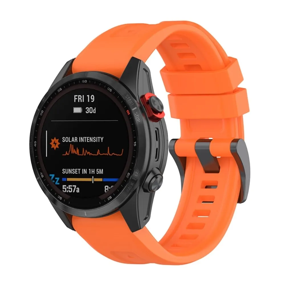20 mm Garmin Fenix 7S / Instinct 2S klokkerem i silikon med metallspenne - Oransje