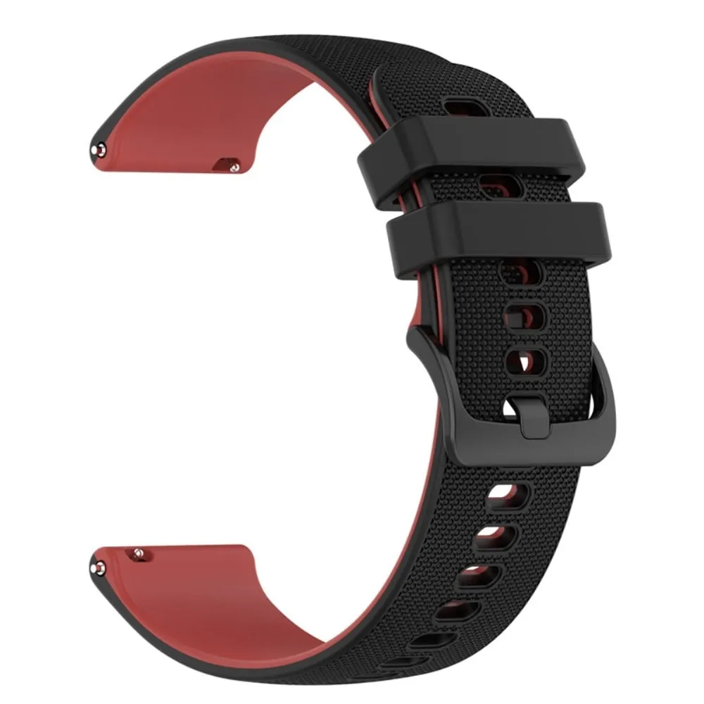 22 mm klokkerem i silikon for Garmin-klokke - Svart / Rød
