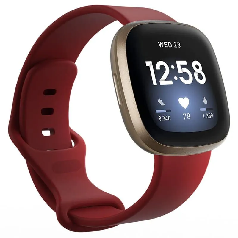 Sport klokkereim till til Fitbit Versa 3 - MÃ¸rkerÃ¸d