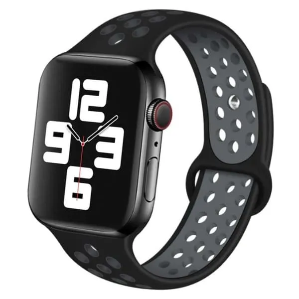 Apple Watch 38/40/41 Kompatible armbånd silikon sportsarmbånd svart grå