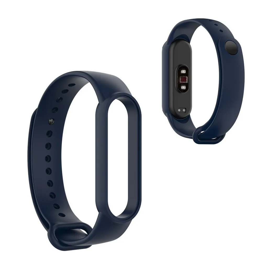 Xiaomi Mi Smart Band 6 / 5 glanset silikonklokkebånd - Mørkeblå