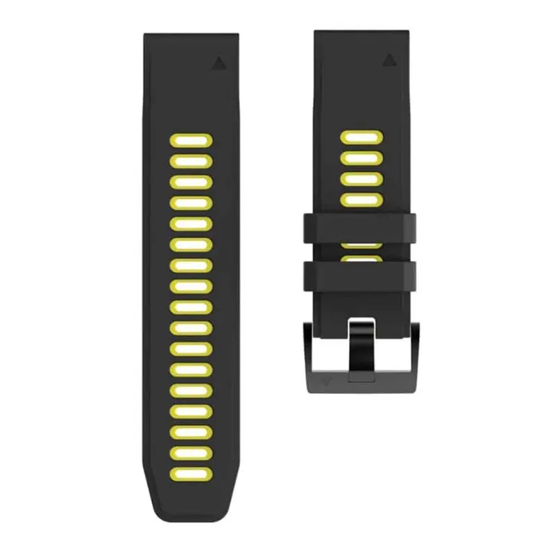 Twin klokkereim til Garmin Fenix 8 (51mm) - Sort/gul