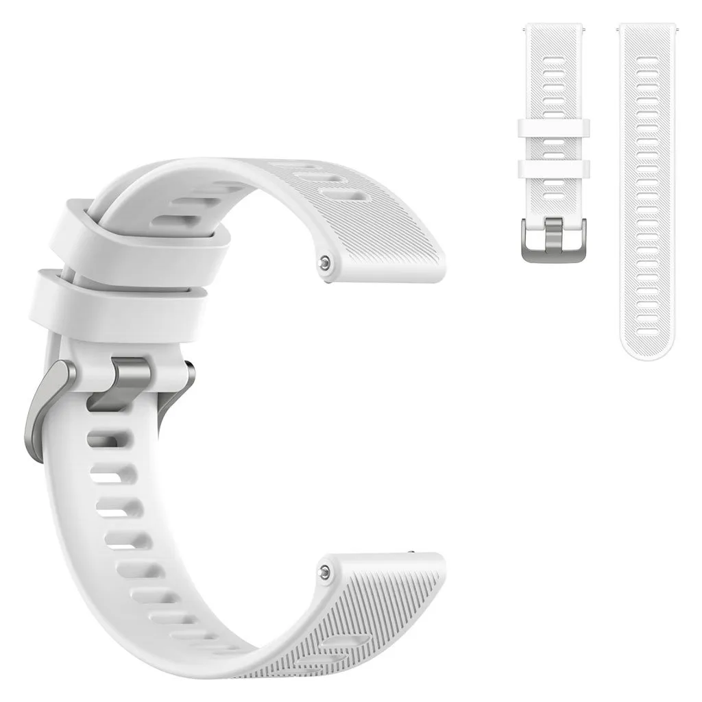 20 mm klokkerem i silikon med twillstruktur til Garmin Forerunner 158/55 - Hvit